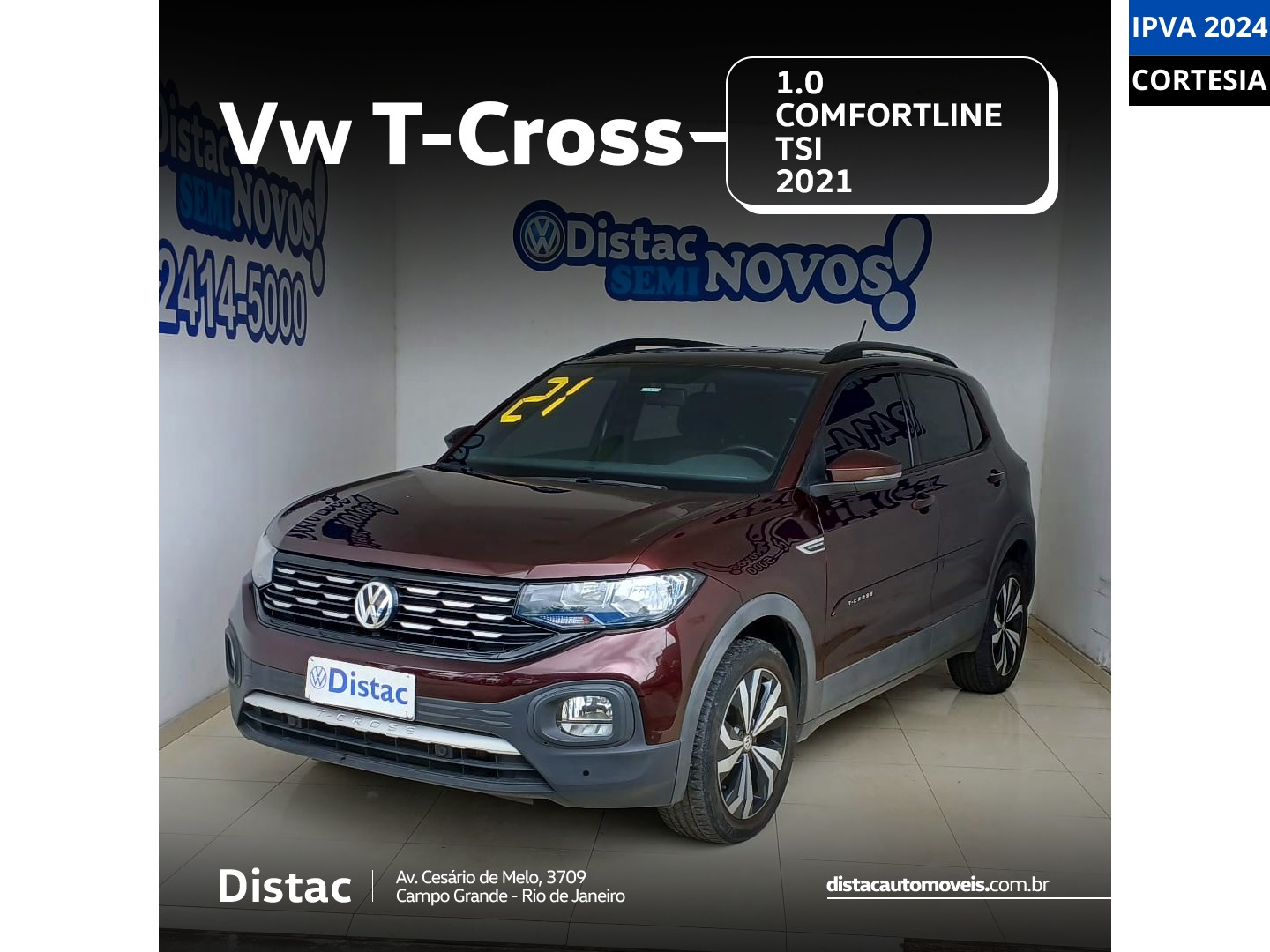 VOLKSWAGEN T-CROSS 1.0 200 TSI TOTAL FLEX COMFORTLINE AUTOMÁTICO